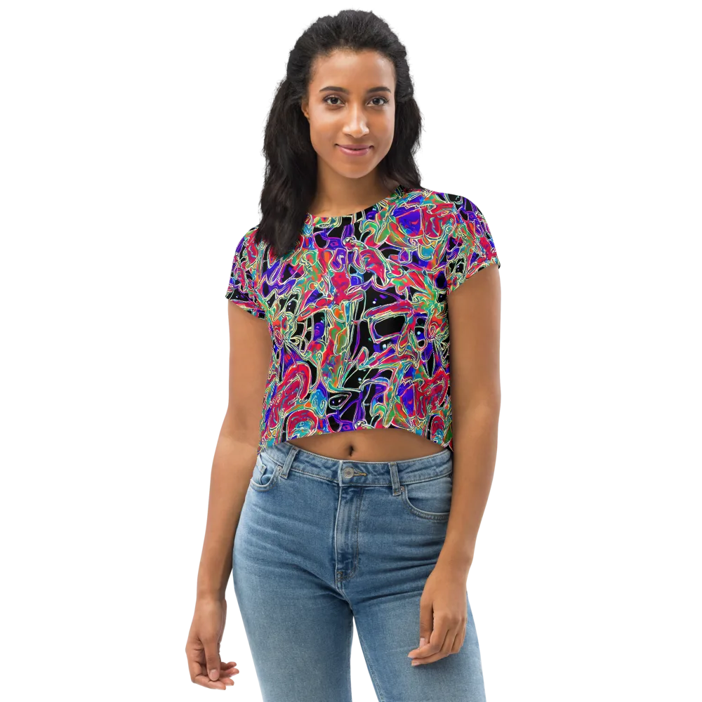 Inkfire Filigree on Crop Tee — Front