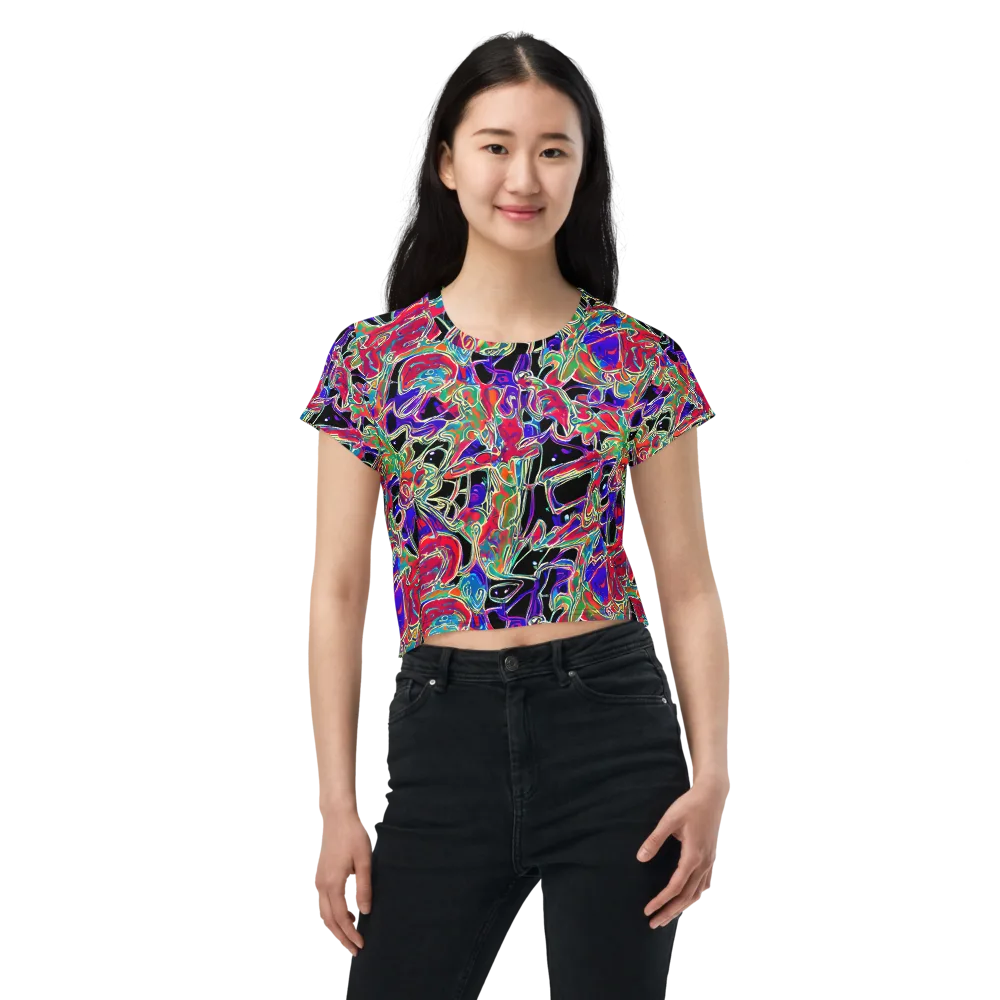 Inkfire Filigree on Crop Tee — Front