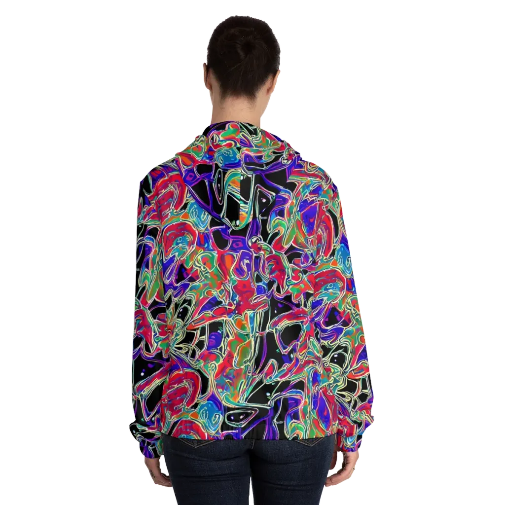 Inkfire Filigree on Women's Full-Zip Hoodie — Back On Person