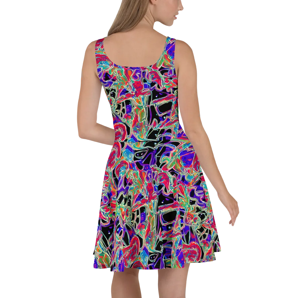 Inkfire Filigree on Skater Dress — Back