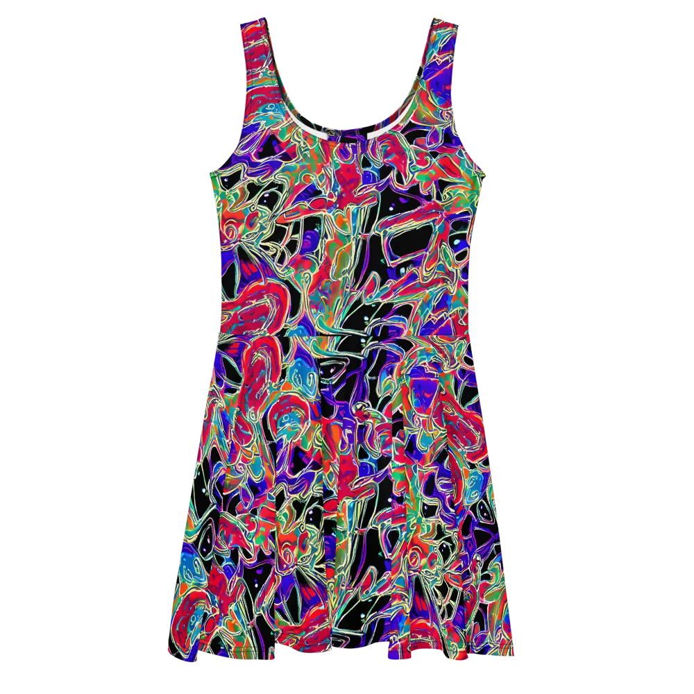 Inkfire Filigree on Skater Dress — Front