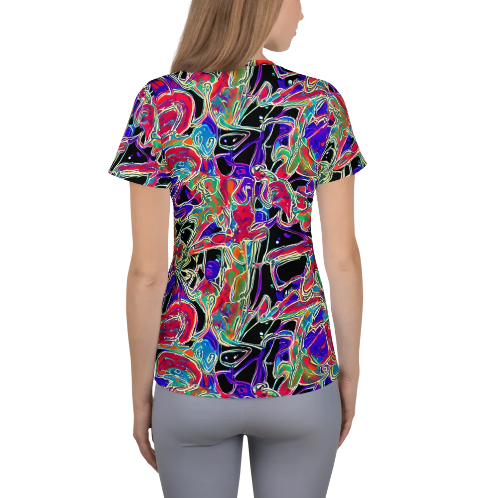 Inkfire Filigree on Women's Athletic T-Shirt — Back