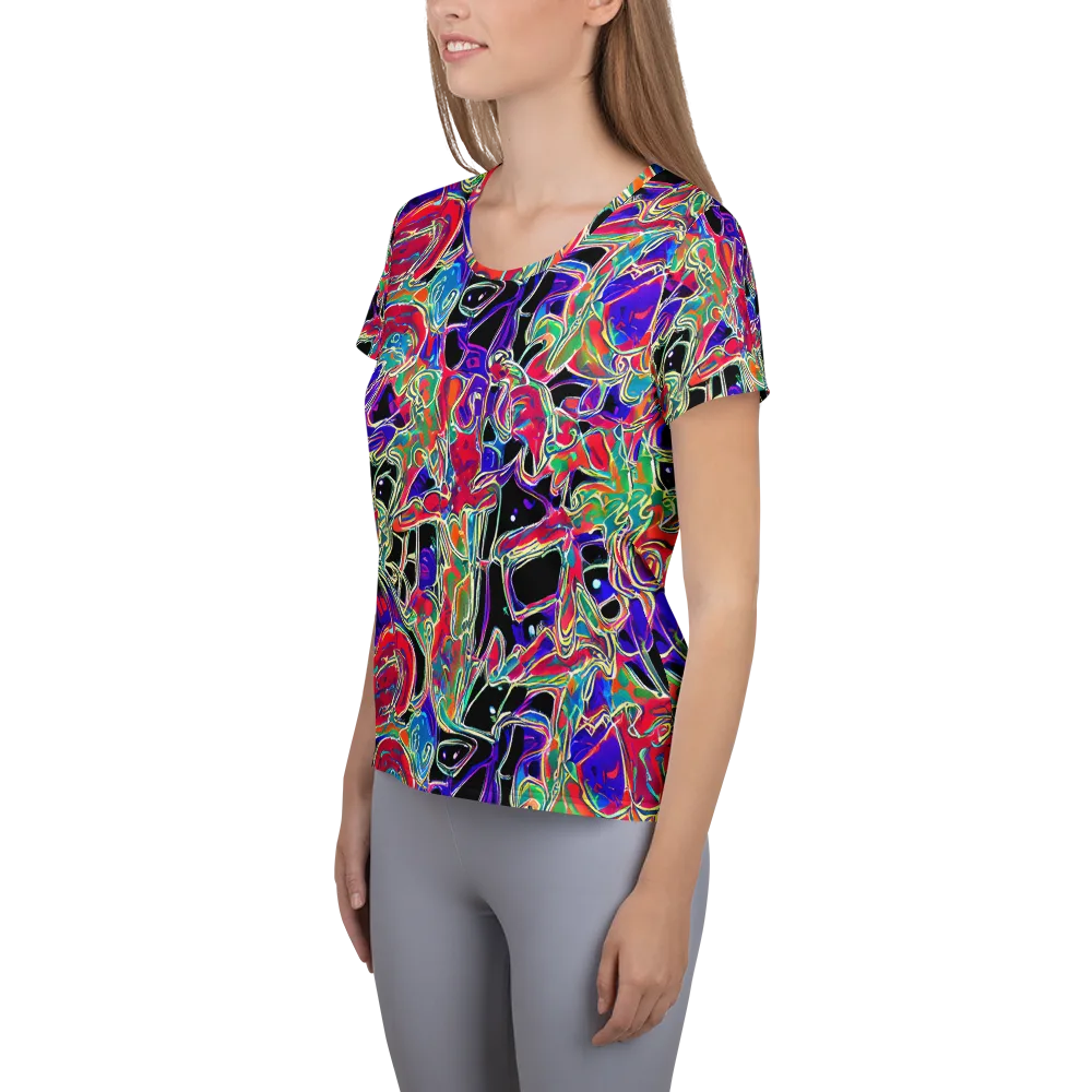 Inkfire Filigree on Women's Athletic T-Shirt — Left