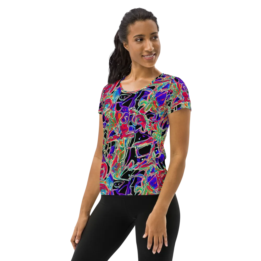 Inkfire Filigree on Women's Athletic T-Shirt — Left