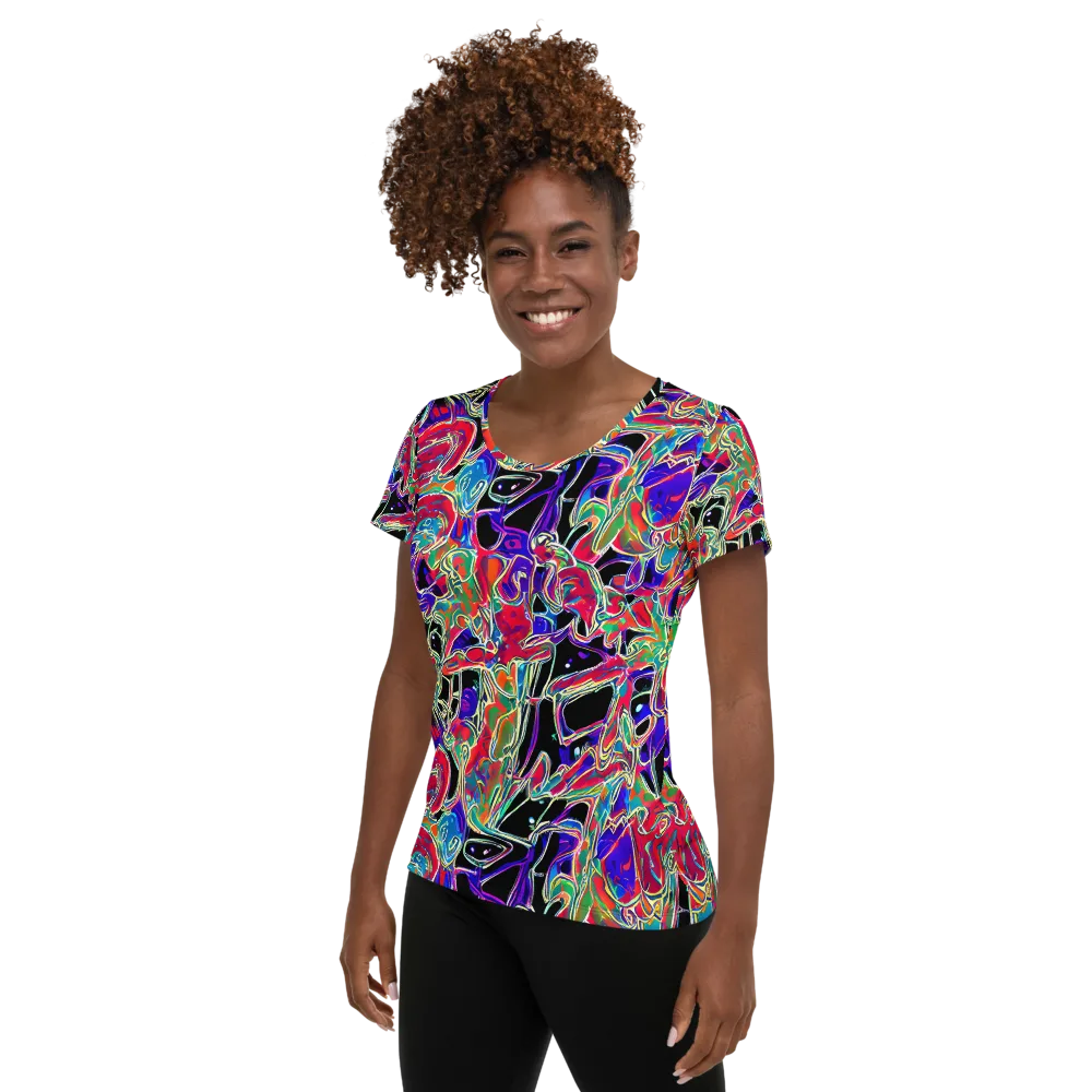 Inkfire Filigree on Women's Athletic T-Shirt — Left