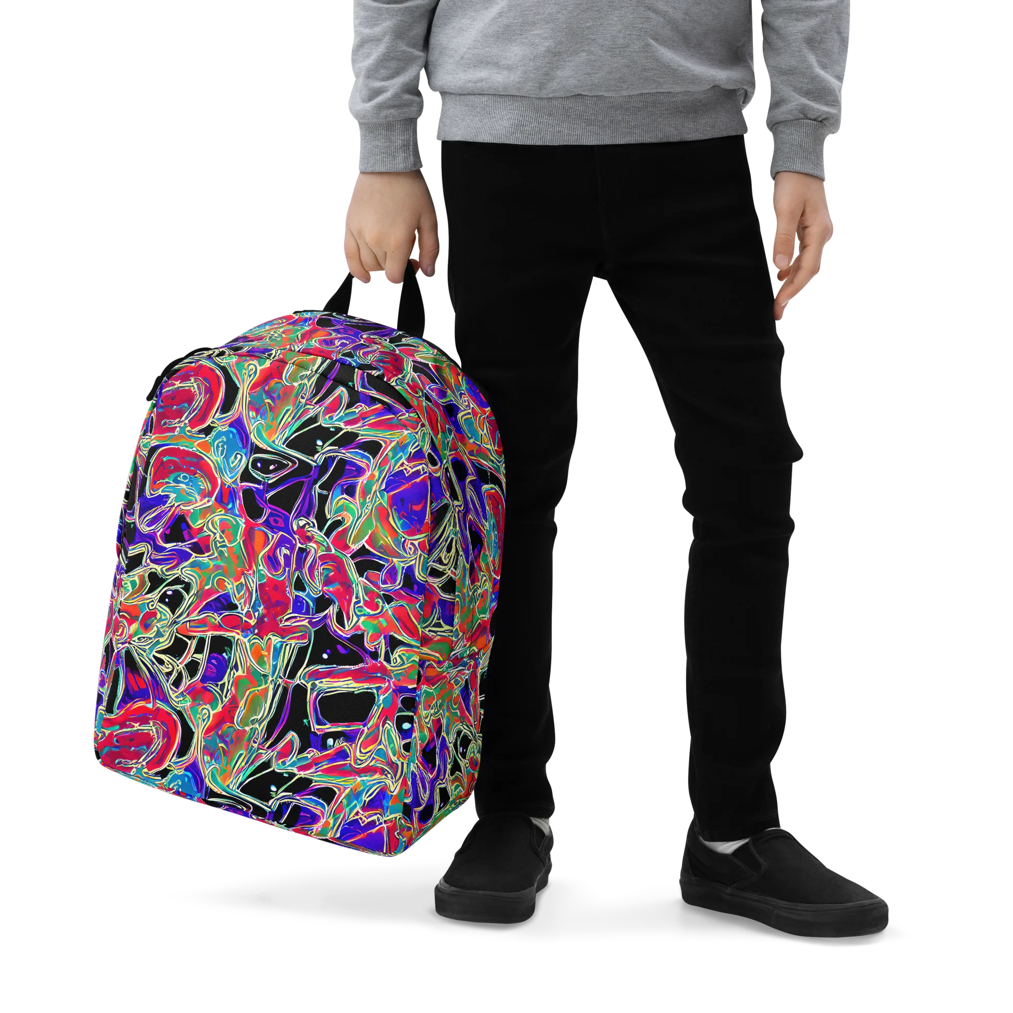 Inkfire Filigree on Minimalist Backpack — Zoomed-in