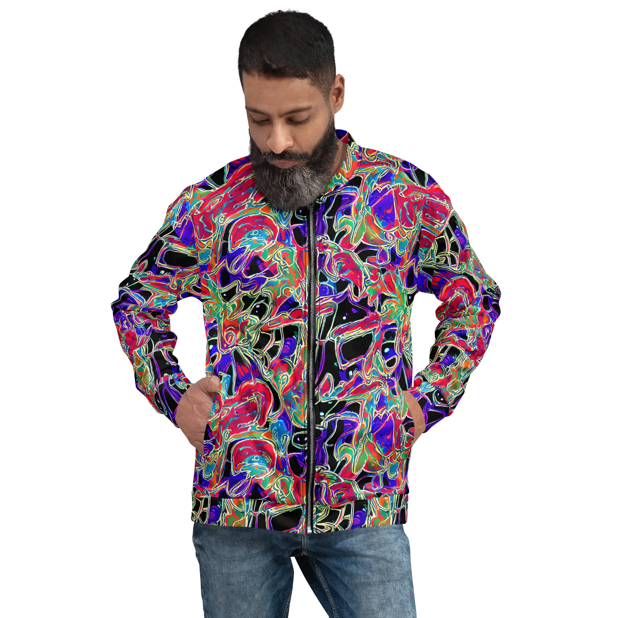 Inkfire Filigree on Bomber Jacket — Front
