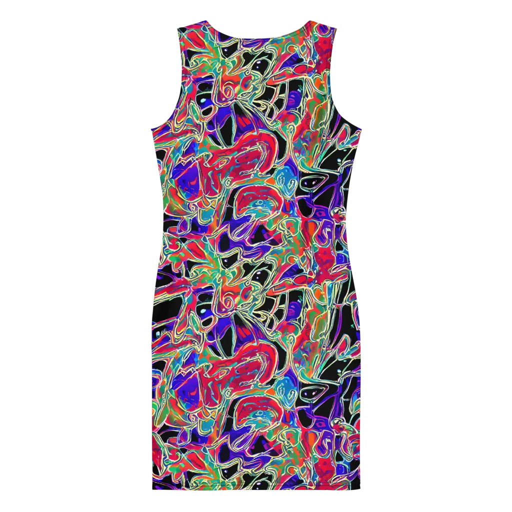 Inkfire Filigree on Bodycon Dress — Back