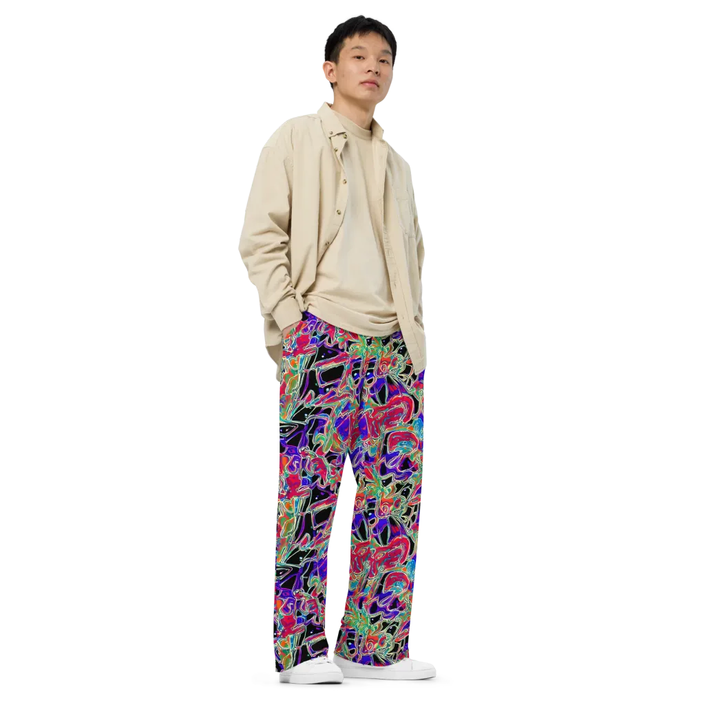 Inkfire Filigree on Wide-Leg Pants — Right Front