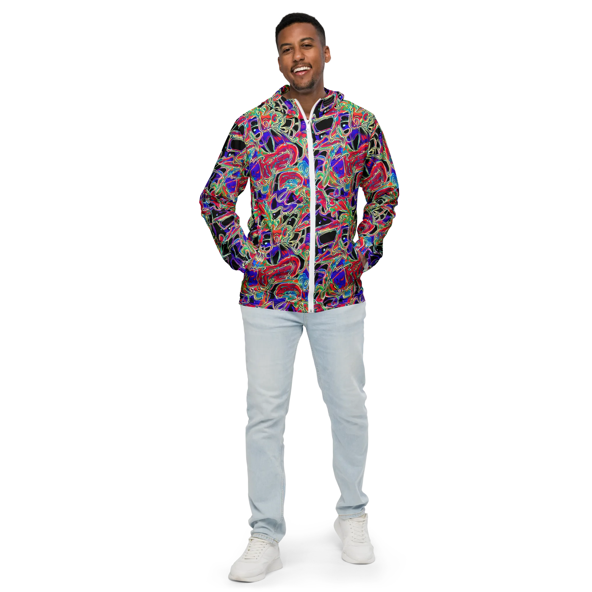 Inkfire Filigree on Men's Windbreaker — Front