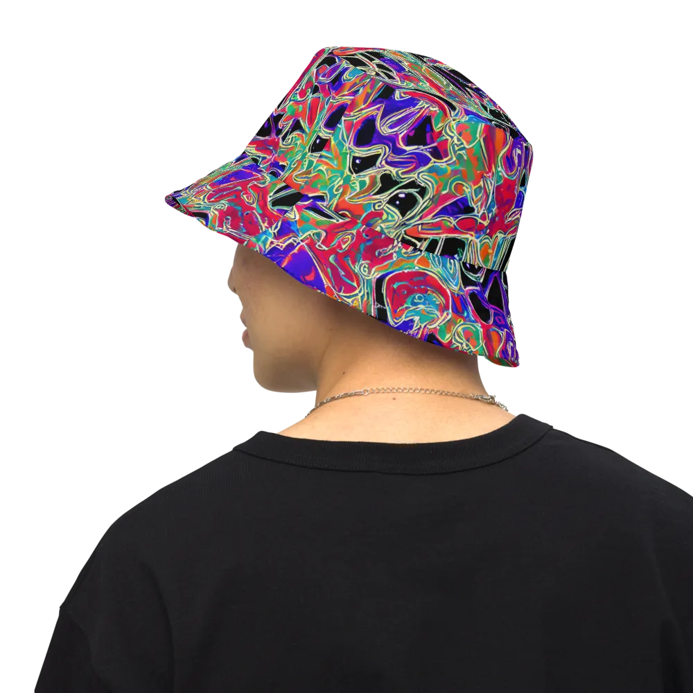 Inkfire Filigree on Reversible Bucket Hat — Back Inside