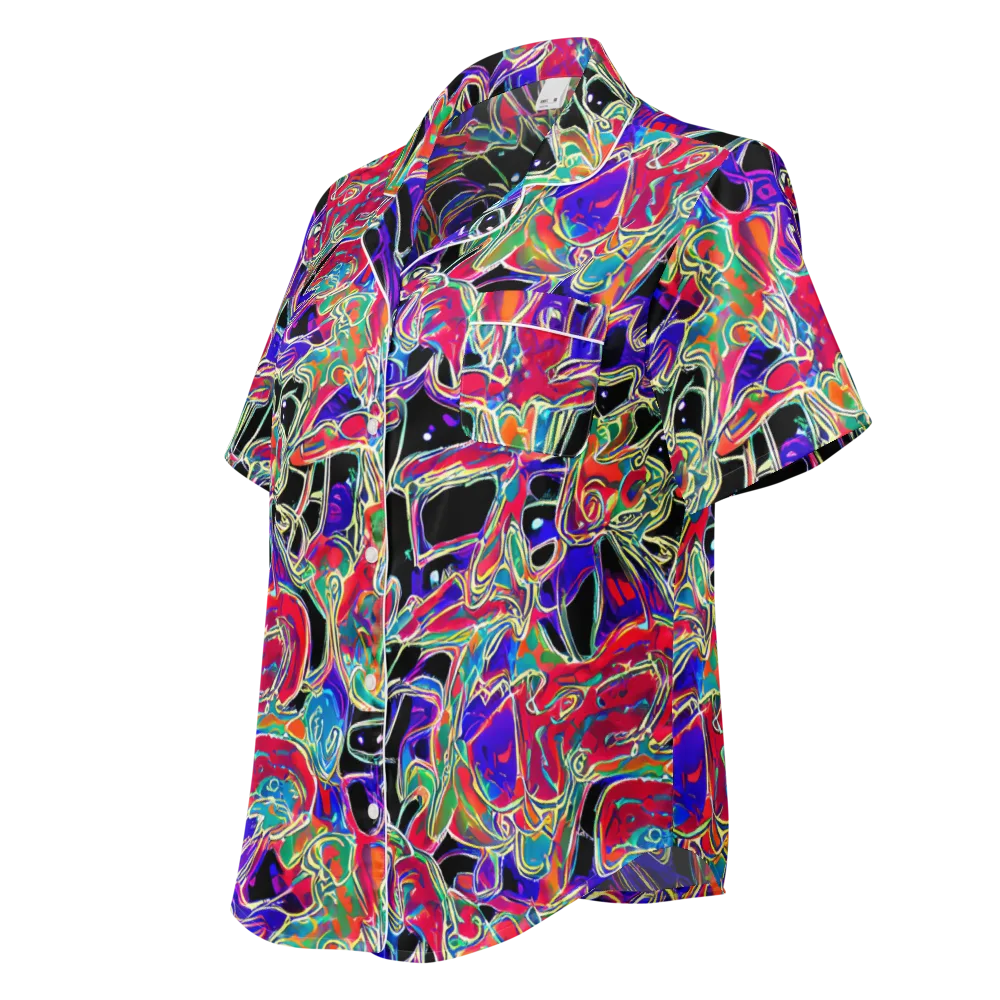 Inkfire Filigree on Women's Short Sleeve Pajama Top — Left Front