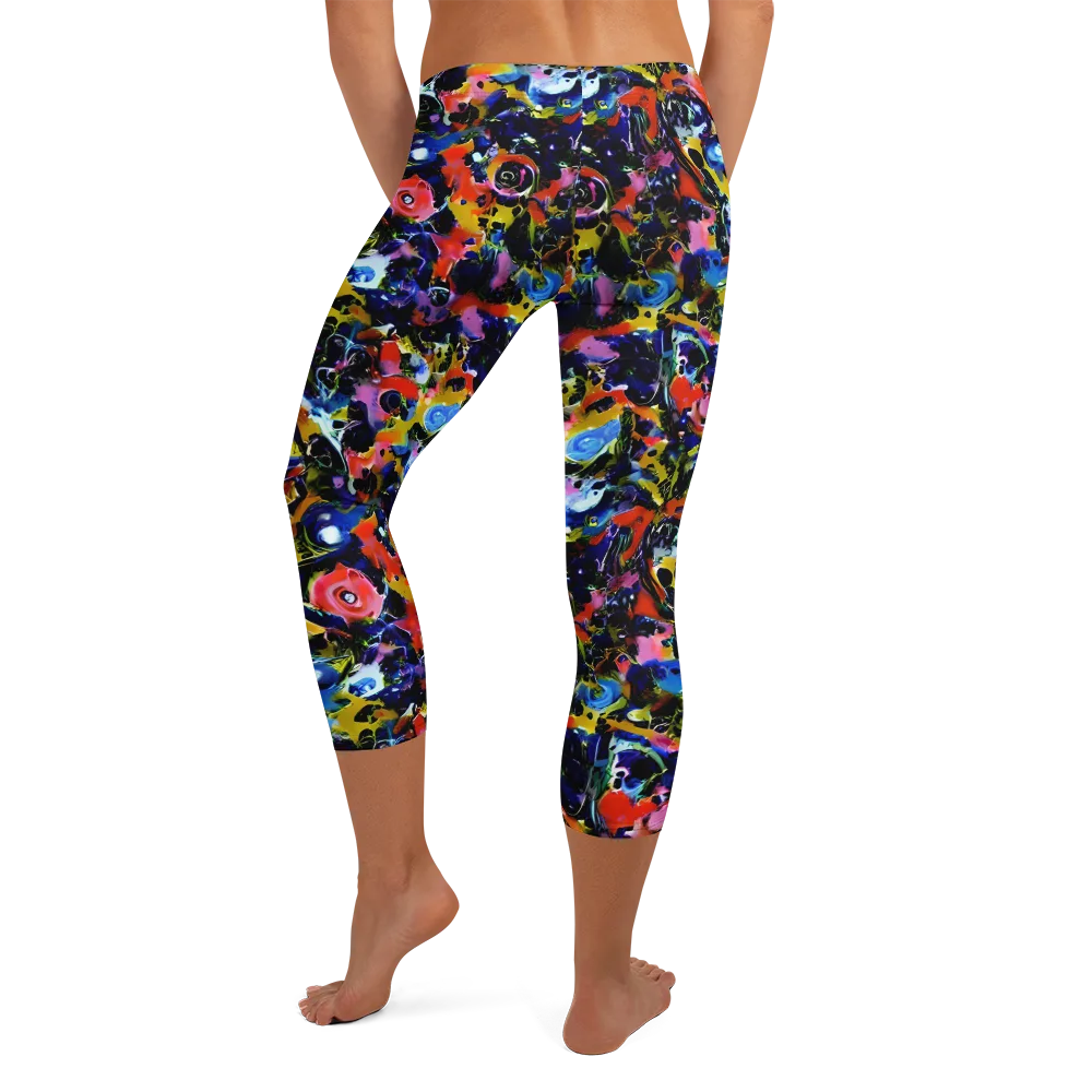 Vivid Disorder on Capri Leggings — Back