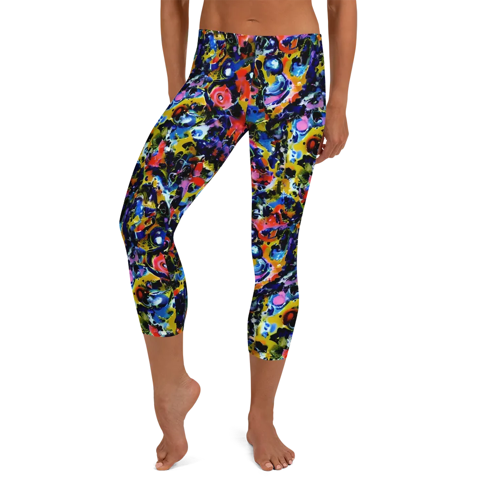 Vivid Disorder on Capri Leggings — Front