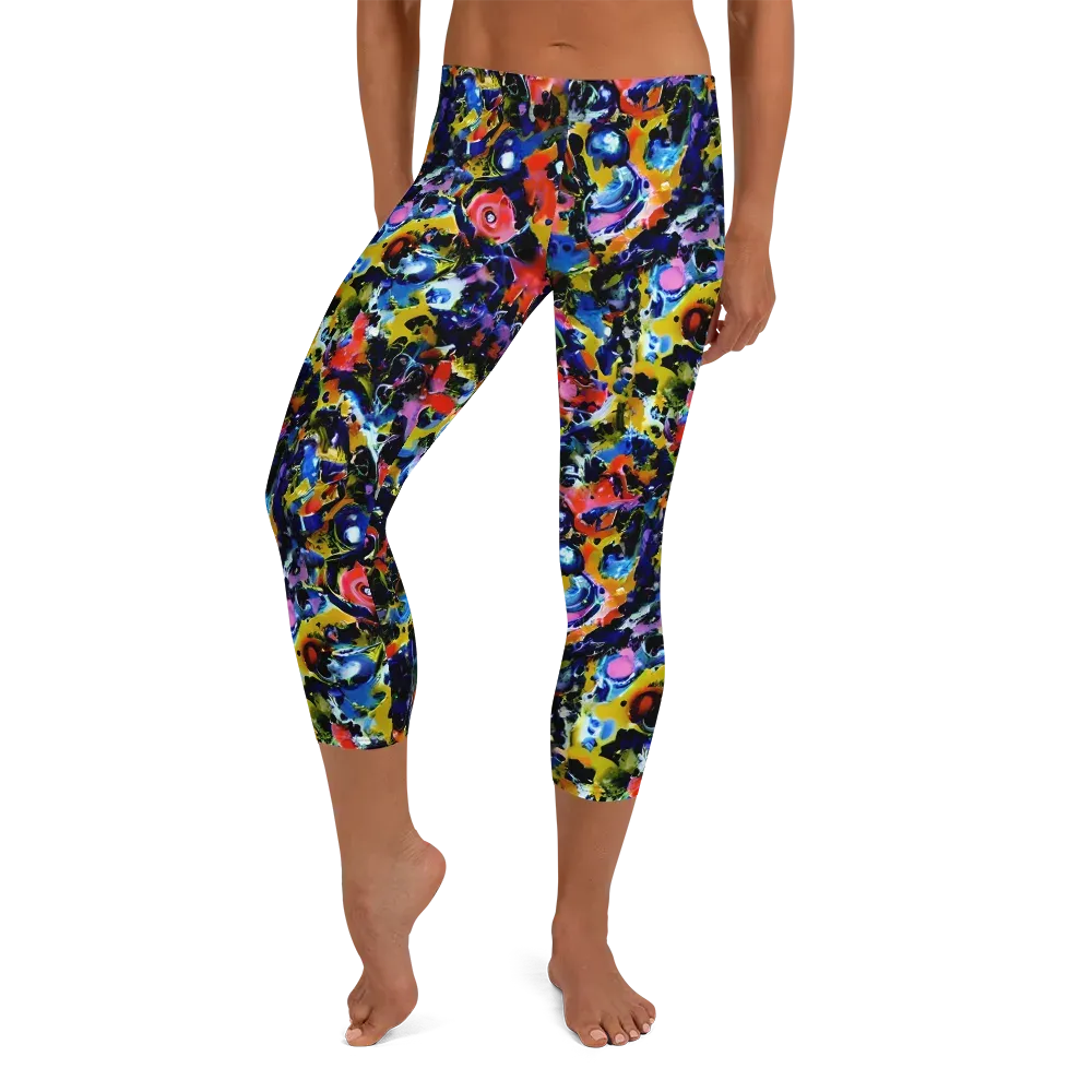 Vivid Disorder on Capri Leggings — Front