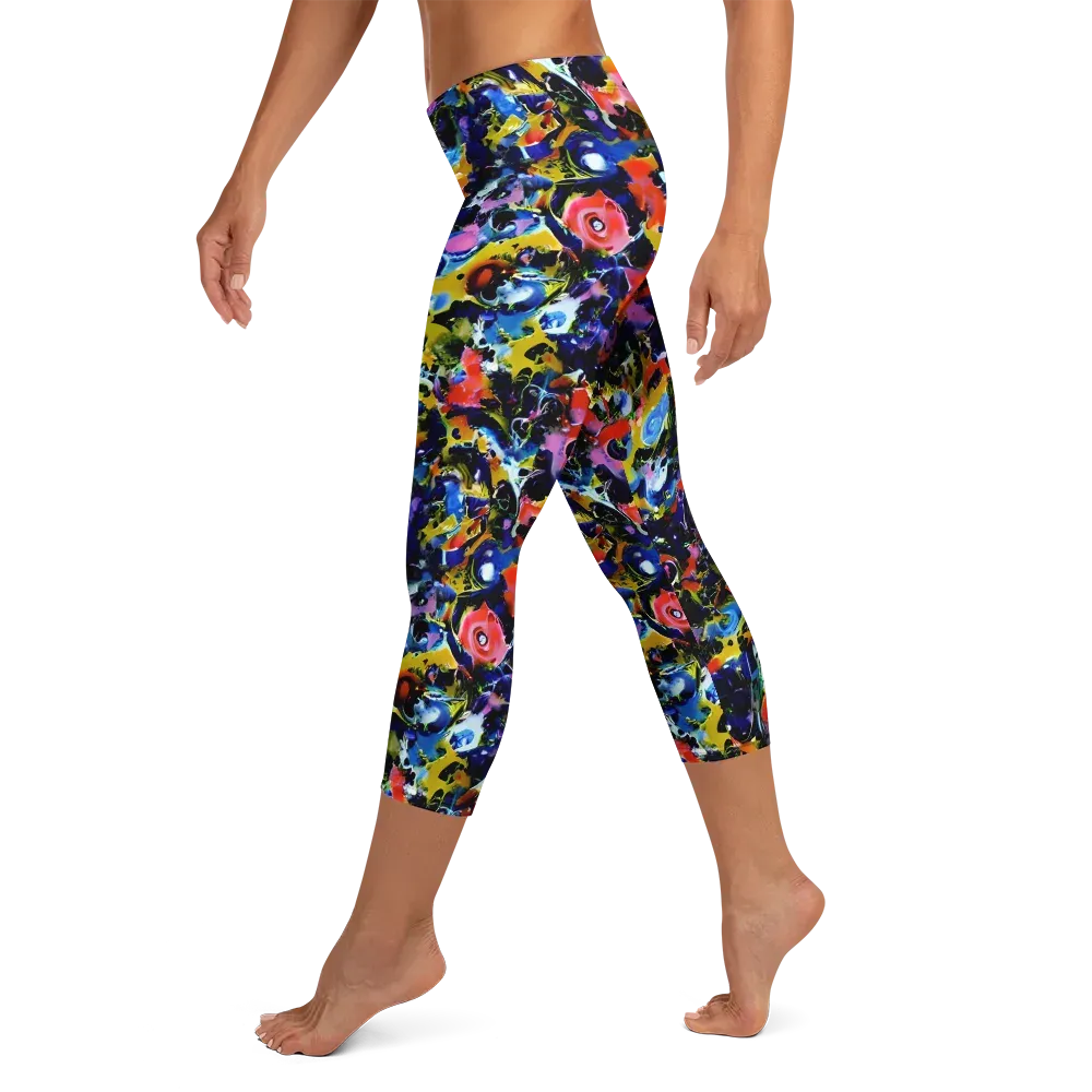 Vivid Disorder on Capri Leggings — Left