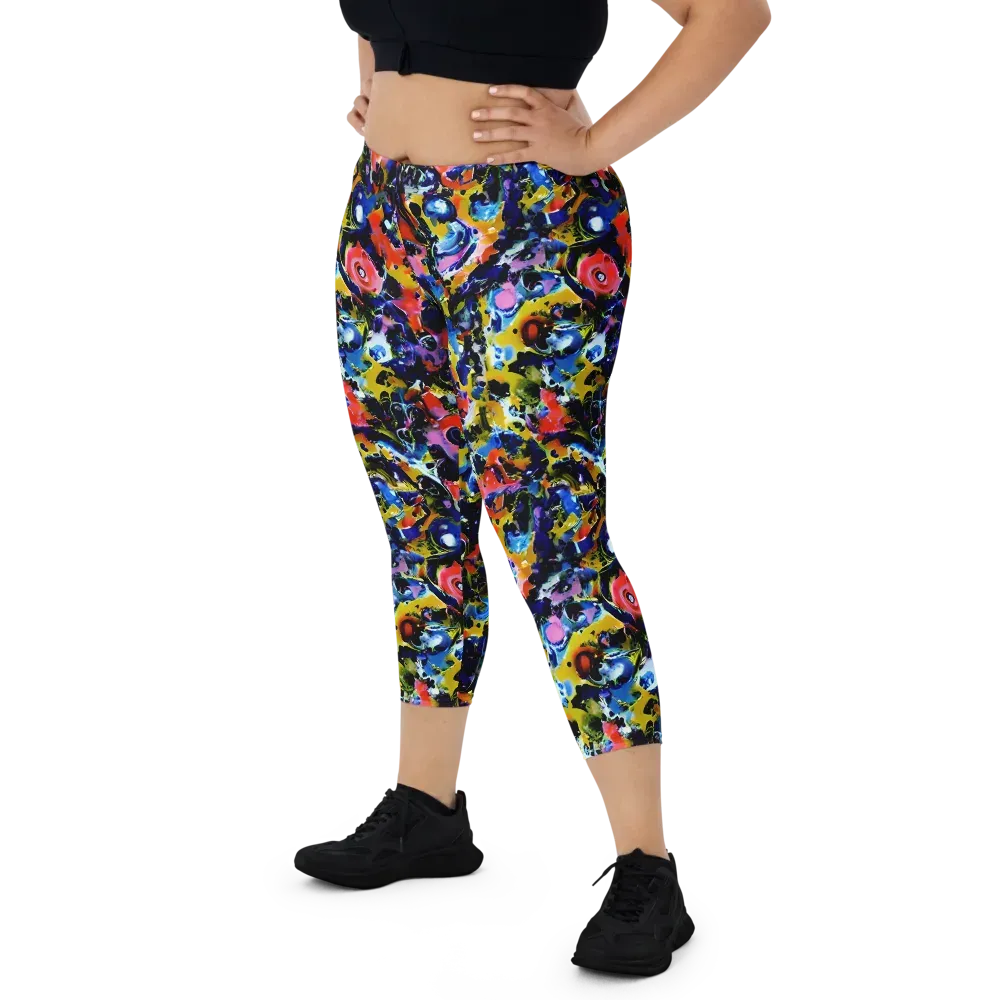 Vivid Disorder on Capri Leggings — Front