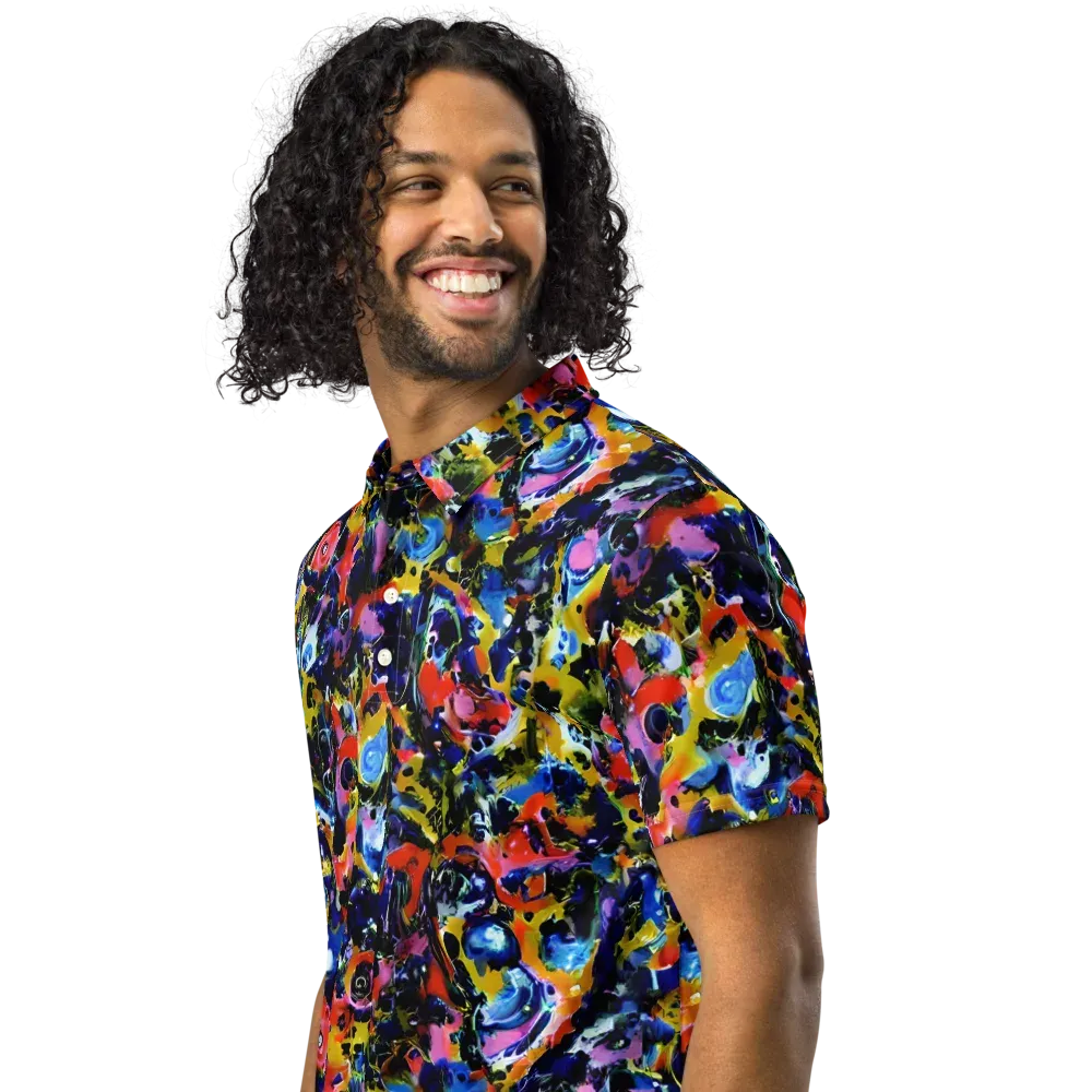 Vivid Disorder on Men's Slim Fit Polo Shirt — Left Front