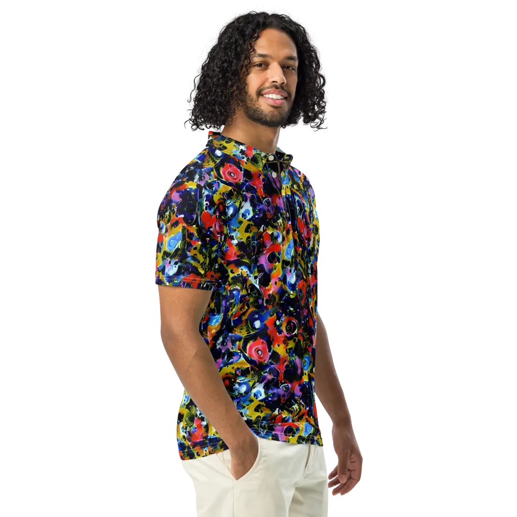 Vivid Disorder on Men's Slim Fit Polo Shirt — Right Front