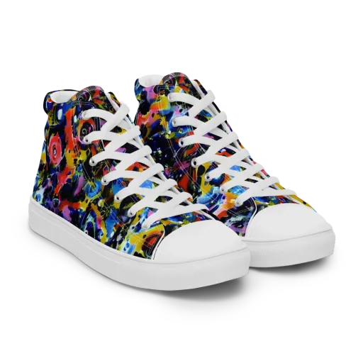Vivid Disorder on a Men's High Top Canvas Shoes