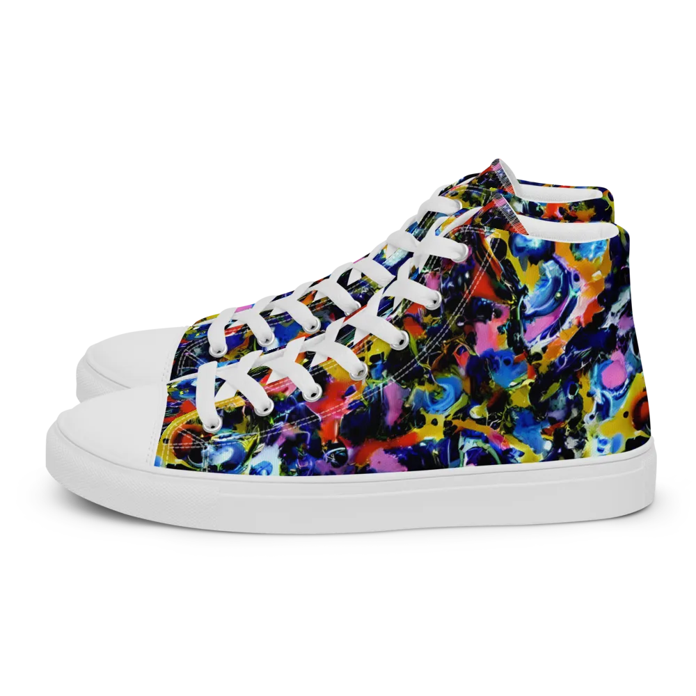Vivid Disorder on Men's High Top Canvas Shoes — Left