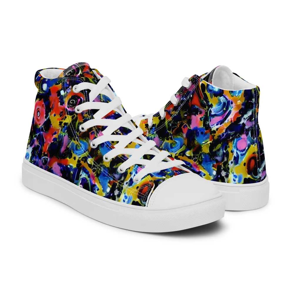 Vivid Disorder on Men's High Top Canvas Shoes — Right