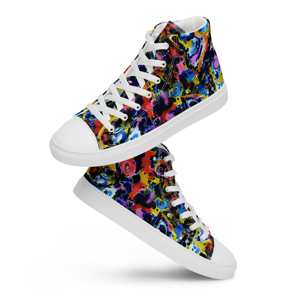 Vivid Disorder on Men's High Top Canvas Shoes — Front