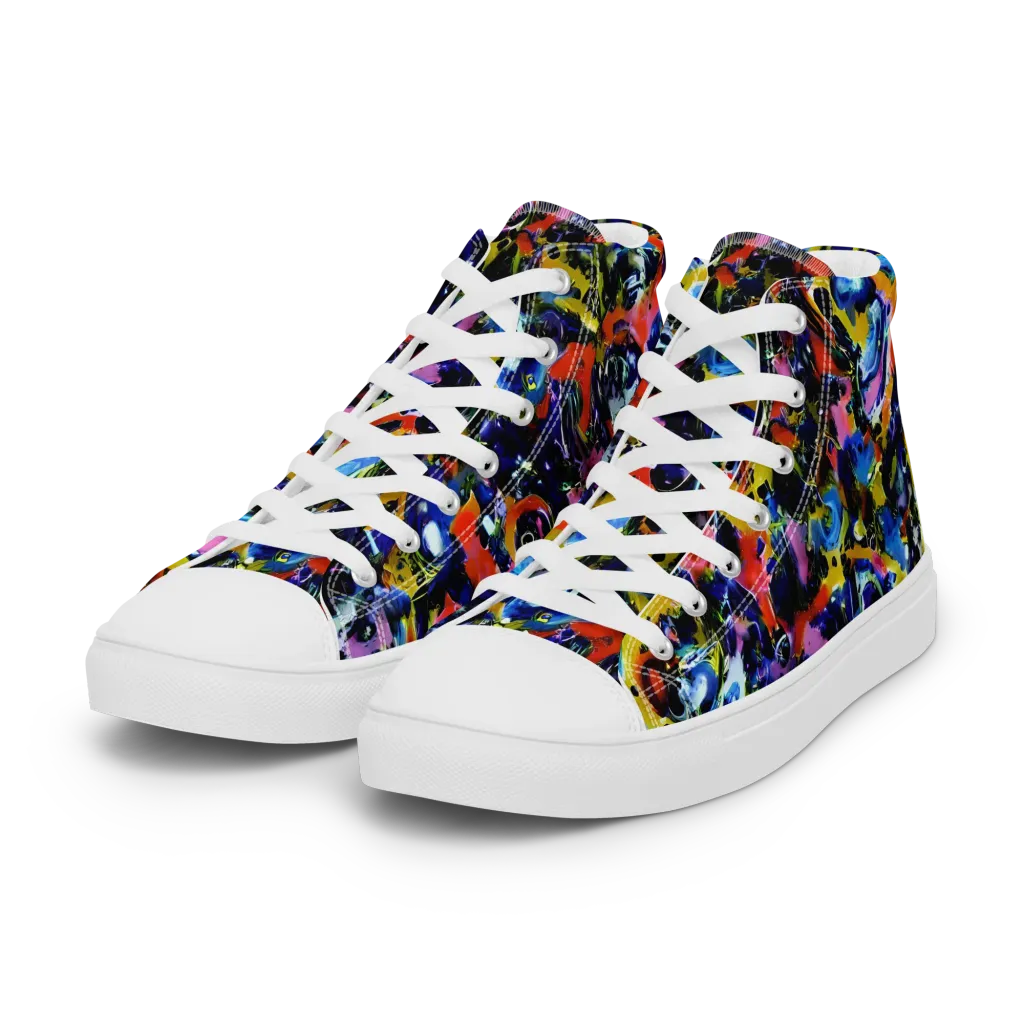 Vivid Disorder on Women's High Top Canvas Shoes — Left Front