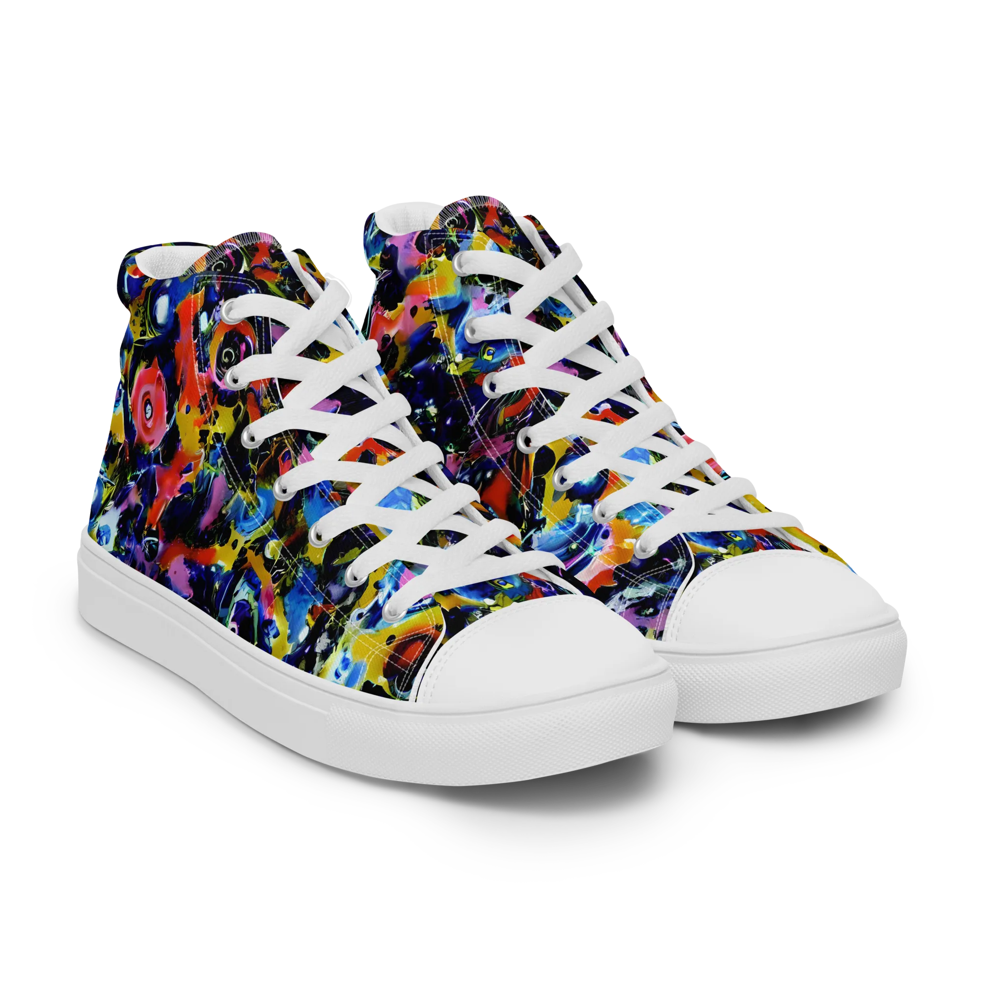 Vivid Disorder on Women's High Top Canvas Shoes — Right Front