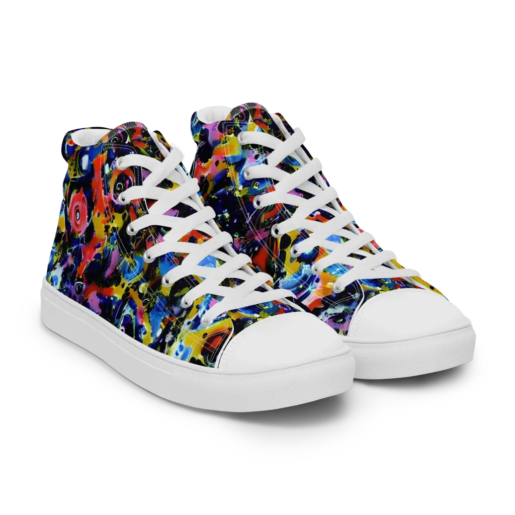 Vivid Disorder on Women's High Top Canvas Shoes — Right Front