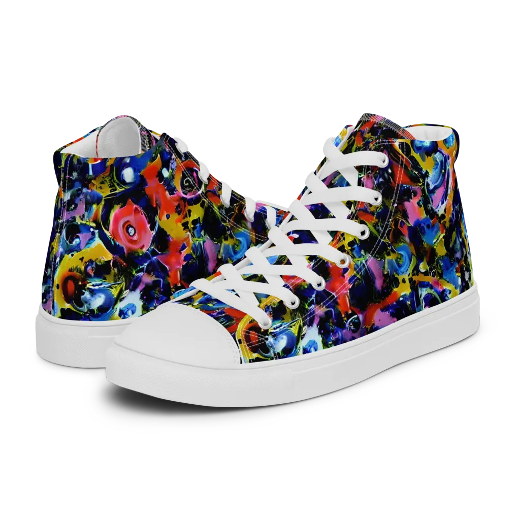 Vivid Disorder on Women's High Top Canvas Shoes — Left