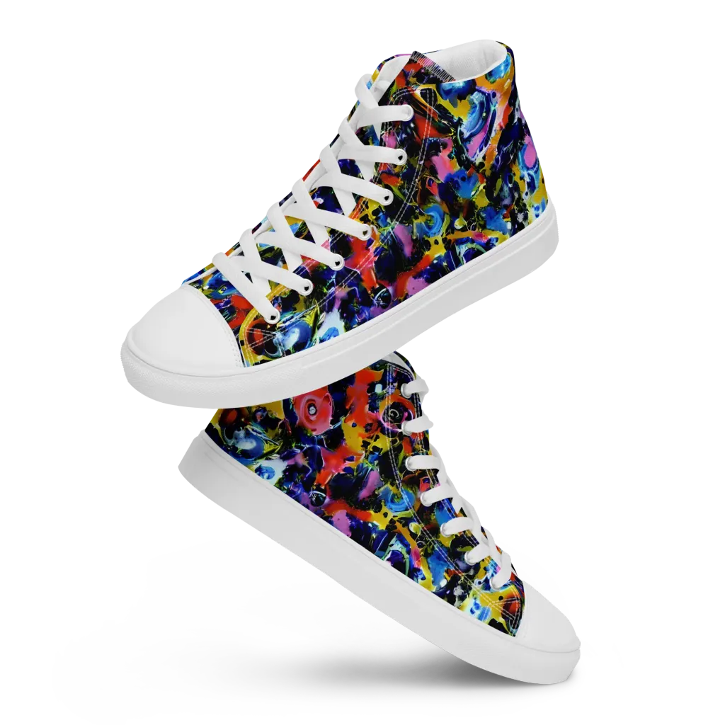 Vivid Disorder on Women's High Top Canvas Shoes — Front