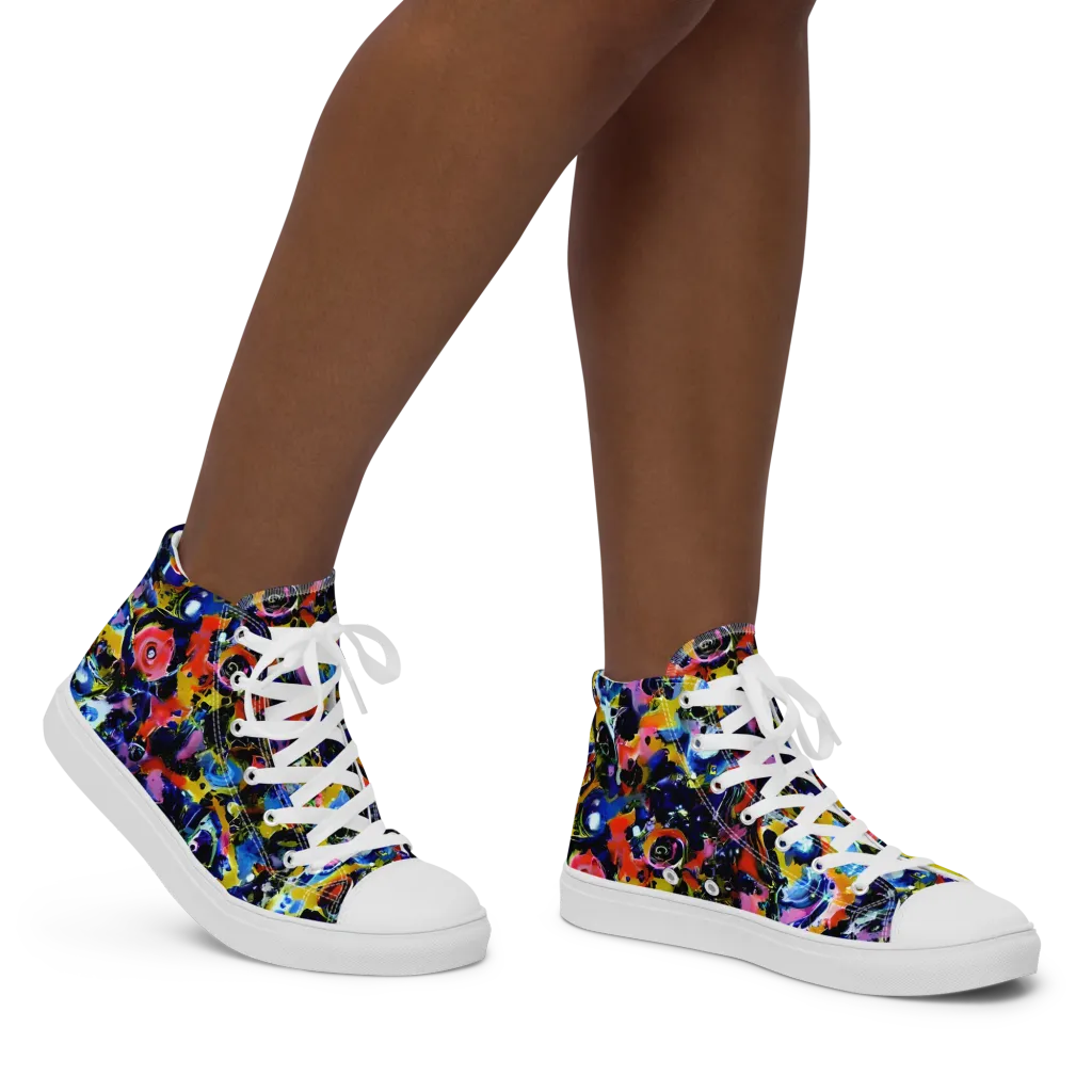 Vivid Disorder on Women's High Top Canvas Shoes — Right