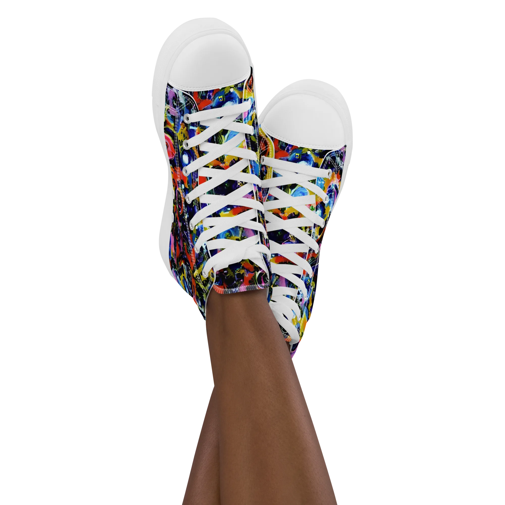 Vivid Disorder on Women's High Top Canvas Shoes — Front