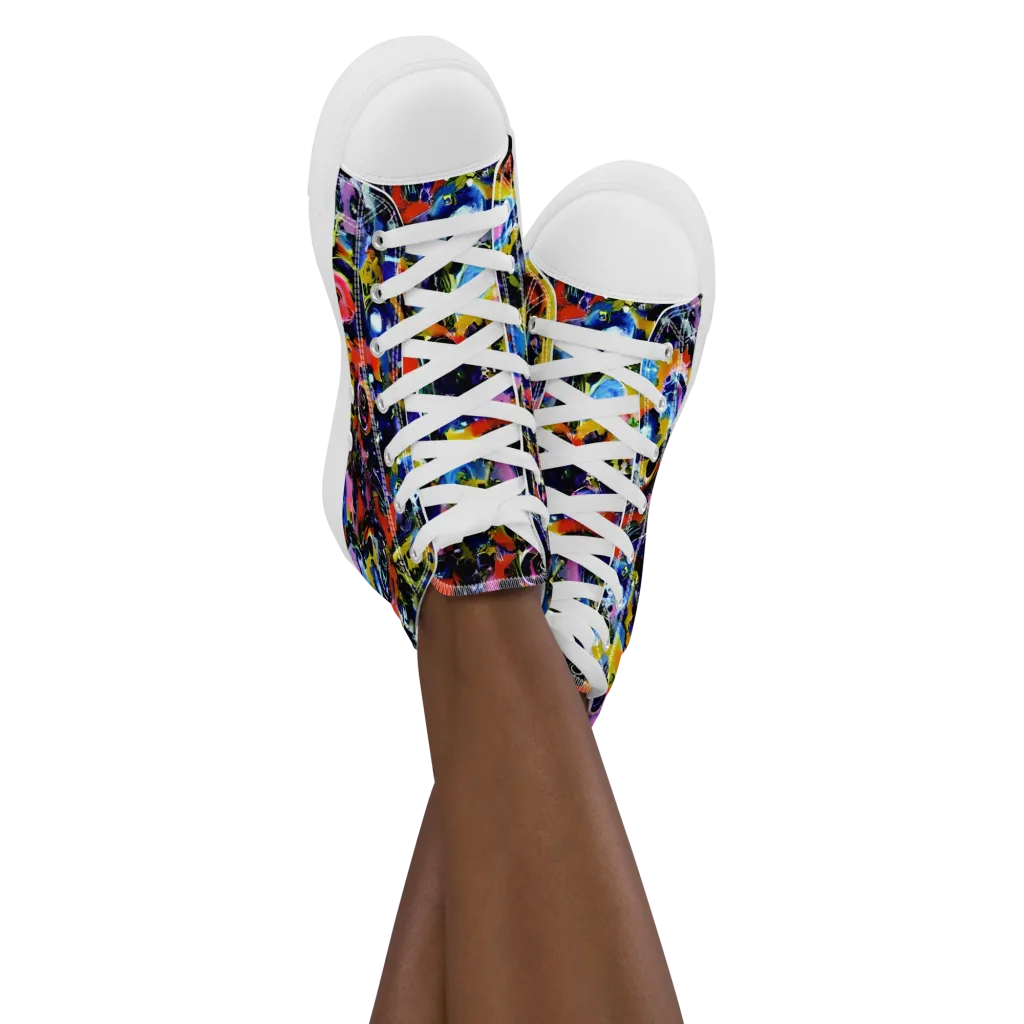 Vivid Disorder on Women's High Top Canvas Shoes — Front
