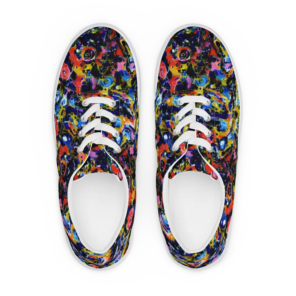Vivid Disorder on Men's Lace-Up Canvas Shoes — Front