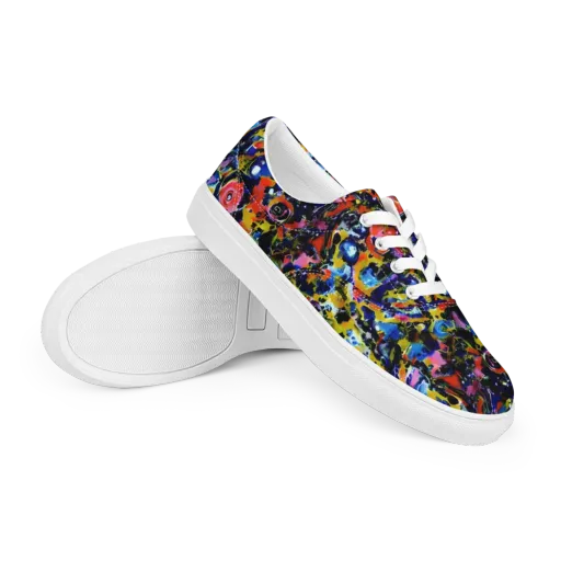 Vivid Disorder on a Men's Lace-Up Canvas Shoes