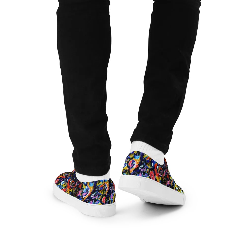 Vivid Disorder on Men's Lace-Up Canvas Shoes — Back