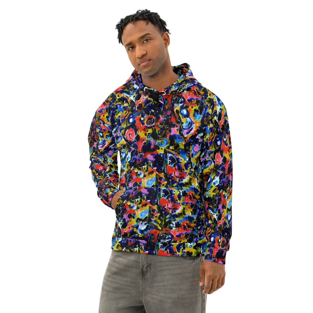 Vivid Disorder on Cotton Hoodie — Left Front