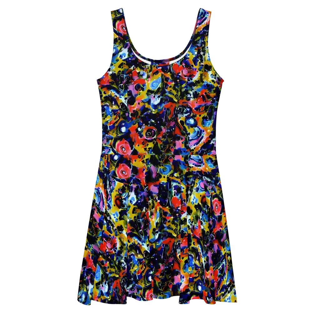 Vivid Disorder on Skater Dress — Front