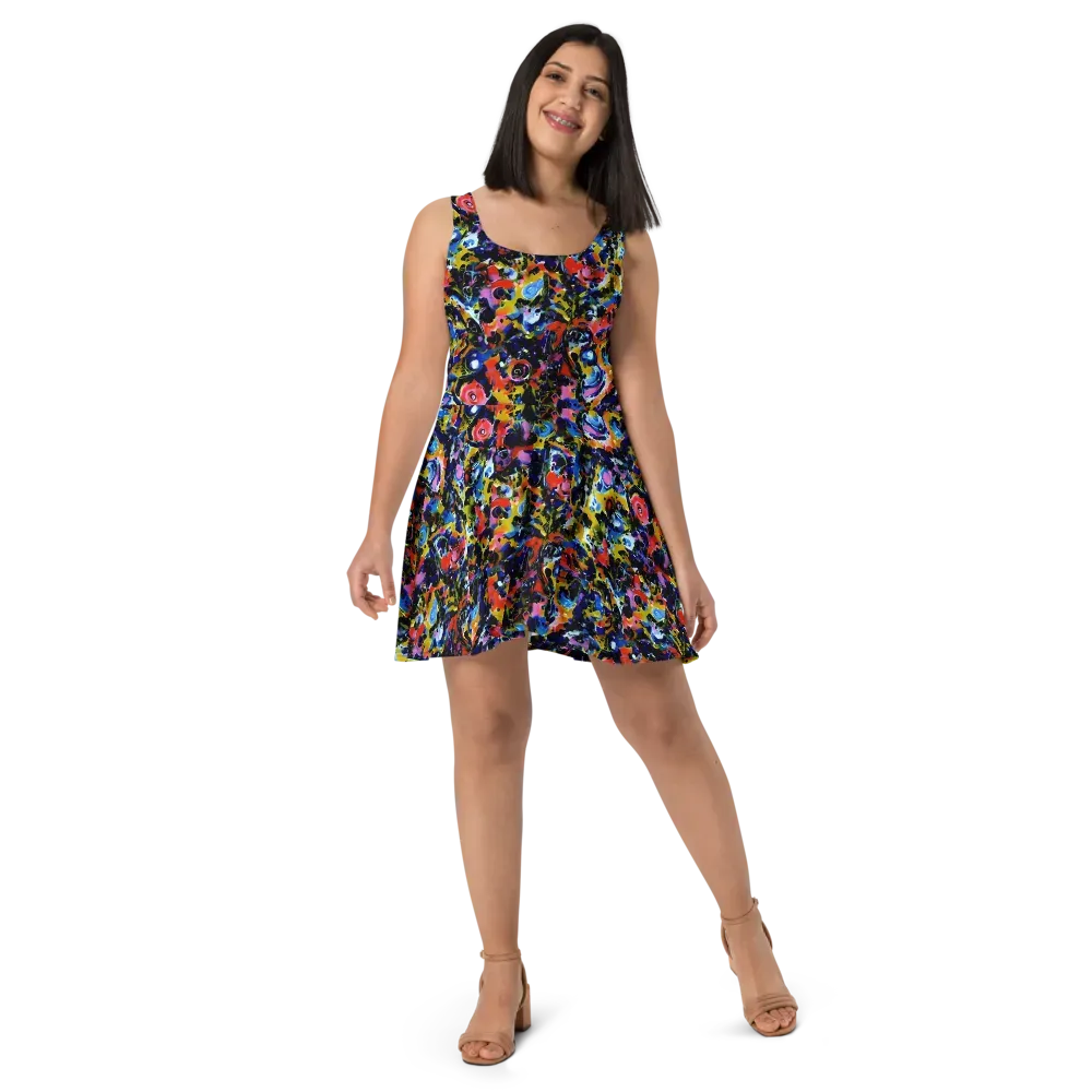 Vivid Disorder on Skater Dress — Front
