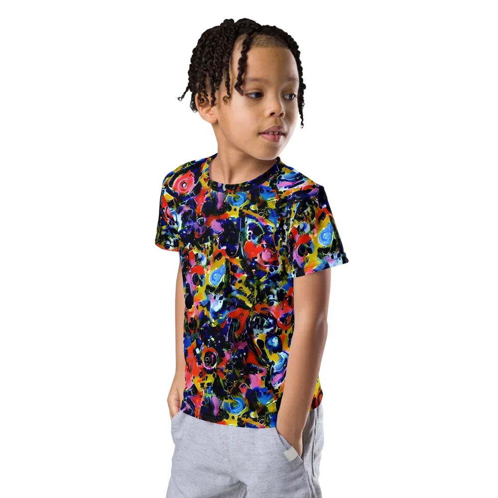 Vivid Disorder on Kids Crew Neck T-Shirt — Left Front