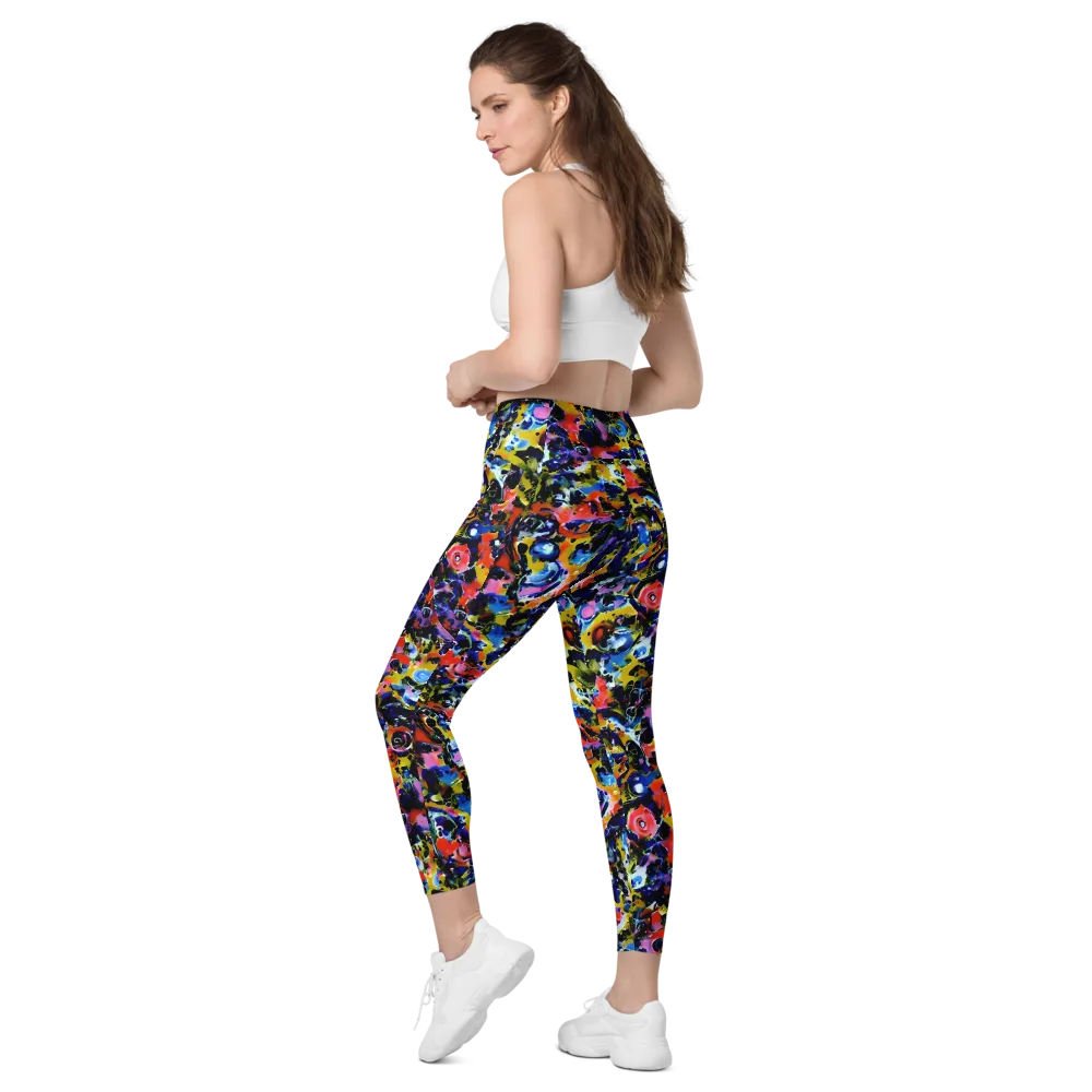Vivid Disorder on Leggings with Pockets — Left Back
