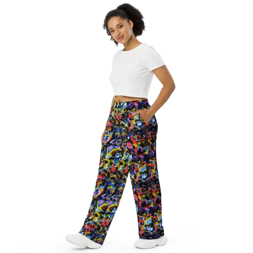 Vivid Disorder on a Wide-Leg Pants