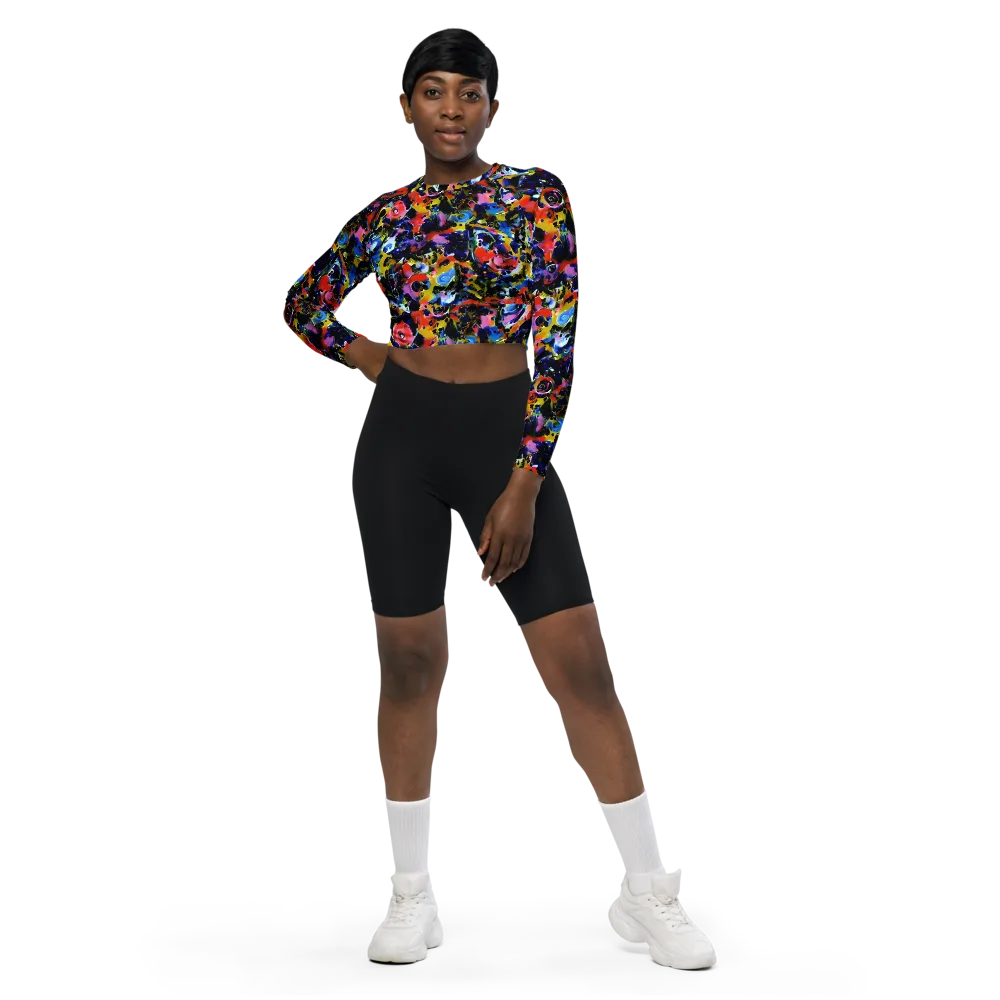 Vivid Disorder on Long Sleeve Crop Top — Front