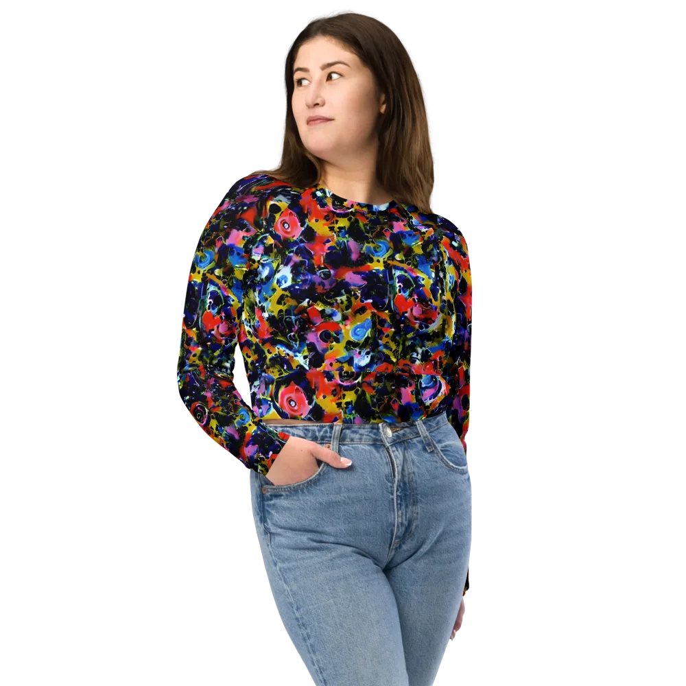 Vivid Disorder on Long Sleeve Crop Top — Front