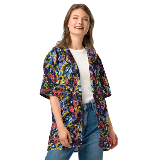 Vivid Disorder on a Button Shirt