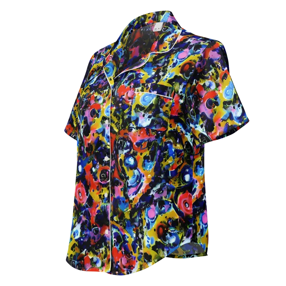 Vivid Disorder on Women's Short Sleeve Pajama Top — Left Front