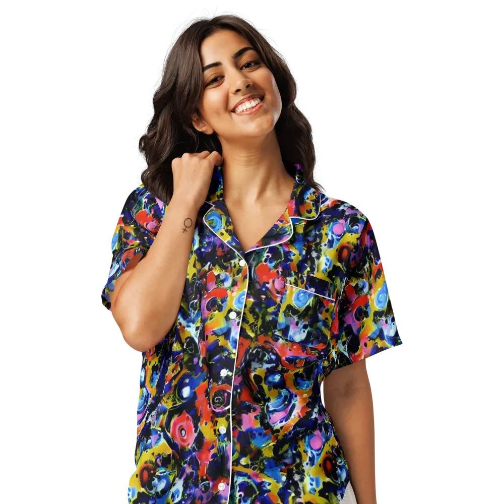 Vivid Disorder on Women's Short Sleeve Pajama Top — Front