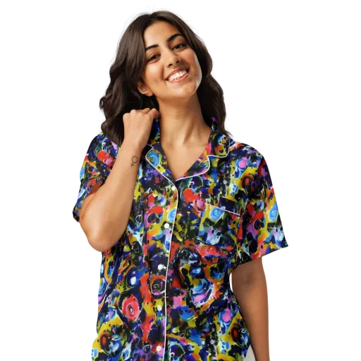 Vivid Disorder on a Women's Short Sleeve Pajama Top